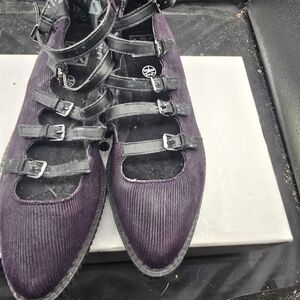 TUK Women's Purple Strappy Flats